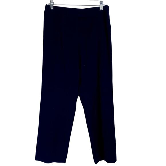 ESCADA Navy Blue Dress Pants Size 44 US 14 Trousers Straight Leg Slacks Office - Picture 1 of 6